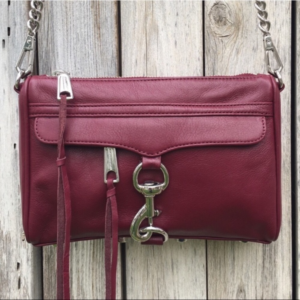 New Rebecca Minkoff Mini Mac Crossbody Bag Wine - Picture 2 of 12
